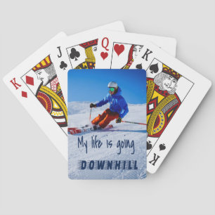 Downhill Skiing Funny Motivatie Snow Ski Pokerkaarten