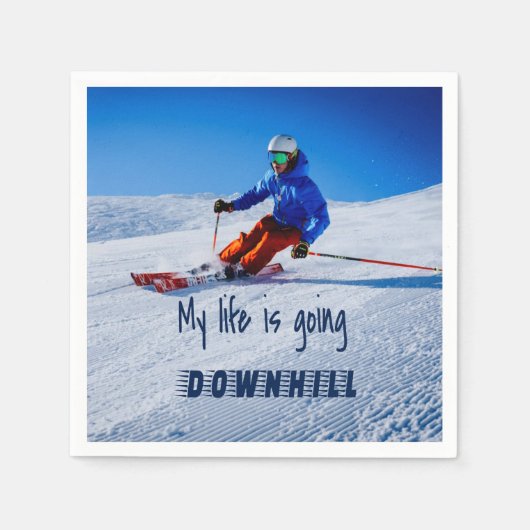 Downhill Skiing Funny Motivatie Snow Ski Servet (Voorkant)