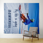 Downhill Skiing Funny Motivatie Snow Ski Wandkleed (In Situ (horizontaal))