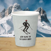 Downhill Skiing jouw tekst op mannelijke metal loo Papieren Bekers