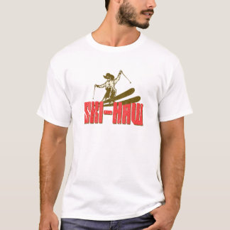 Downhill Skiing Ski Haw Winter Sports Cowboy T-shirt