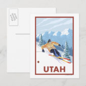 Downhill SneeuwskierUtah Briefkaart (Voorkant / Achterkant)