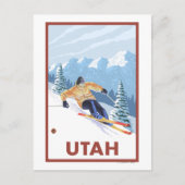 Downhill SneeuwskierUtah Briefkaart (Voorkant)