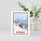 Downhill SneeuwskierUtah Briefkaart (Staand voorkant)