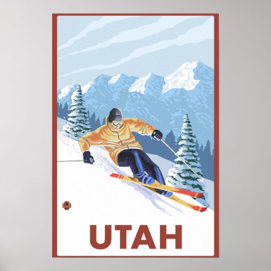 Downhill SneeuwskierUtah Poster (Voorkant)
