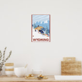 Downhill SneeuwskierWyoming Poster (Keuken)