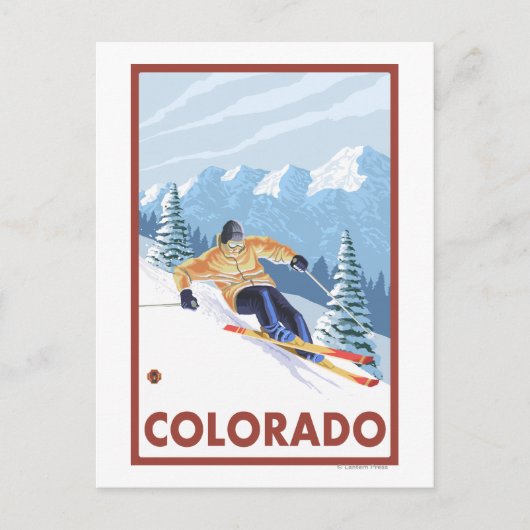 Downhill Snow SkierColorado Briefkaart (Voorkant)