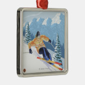 Downhill Snow SkierColorado Metalen Ornament (Rechts)
