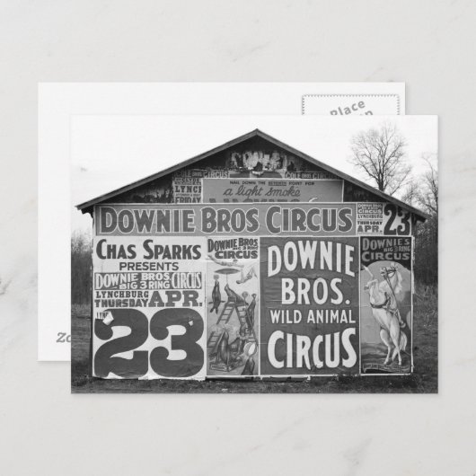 Downie Bros. Circus, 1936 Briefkaart (Voorkant / Achterkant)