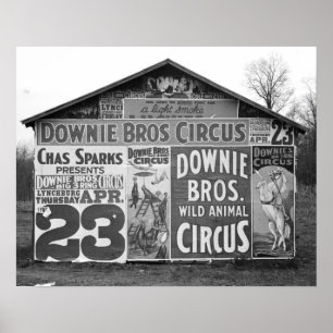 Downie Bros. Circus, 1936. Oude foto Poster