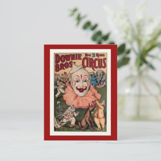 Downie Bros. Circus Briefkaart (Staand voorkant)
