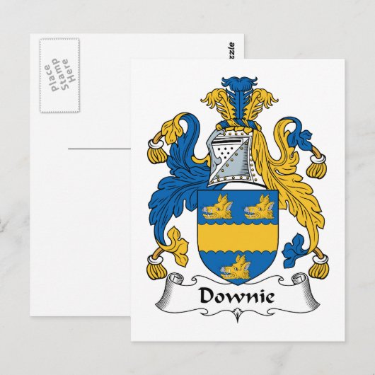 Downie Family Crest Briefkaart (Voorkant / Achterkant)