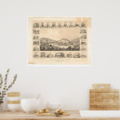 Downieville, CA Panoramic Map 1856 (0522A) Poster (Keuken)