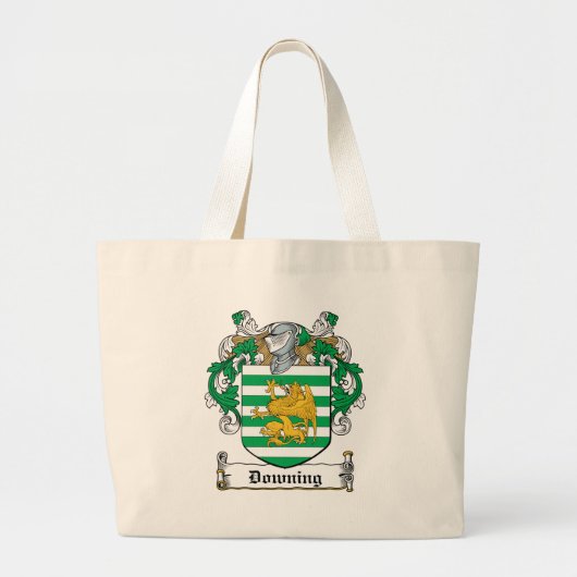 Downing Family Crest Grote Tote Bag (Voorkant)