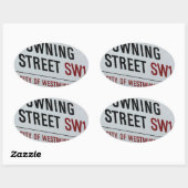 Downing Street Sign Ovale Sticker (Vel)