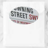 Downing Street Sign Ovale Sticker (Tas)
