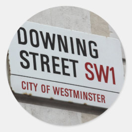 Downing Street Sign Ronde Sticker