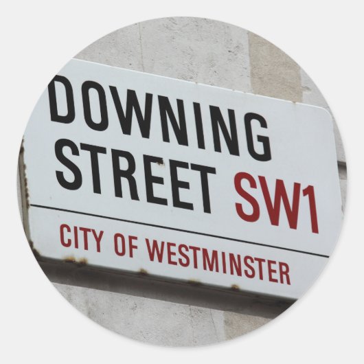 Downing Street Sign Ronde Sticker (Voorkant)