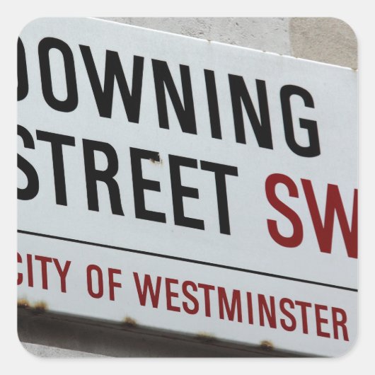 Downing Street Sign Vierkante Sticker (Voorkant)