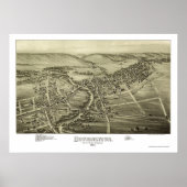 Downingtown, PA Panoramic Map - 1893 Poster (Voorkant)
