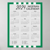Download 2024 Nigeriaanse kalender $5.95 PDF Poster (Voorkant)