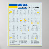 Download 2024 Oekraïense kalender met Feestdagen Poster (Voorkant)