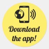 Download de app! ronde sticker (Voorkant)