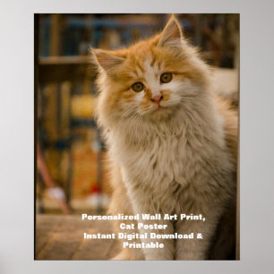 Download Digitaal Huisdier Portret Aangepaste Kat Poster