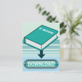 Download Ebook Button met Book Icon Briefkaart (Staand voorkant)