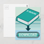 Download Ebook Button met Book Icon Briefkaart (Voorkant / Achterkant)