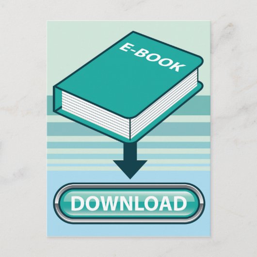 Download Ebook Button met Book Icon Briefkaart (Voorkant)