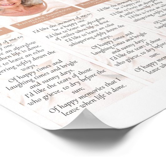 Download Floral 2x7" DIY Funeral Bladwijzer Sjablo Poster (Hoek)