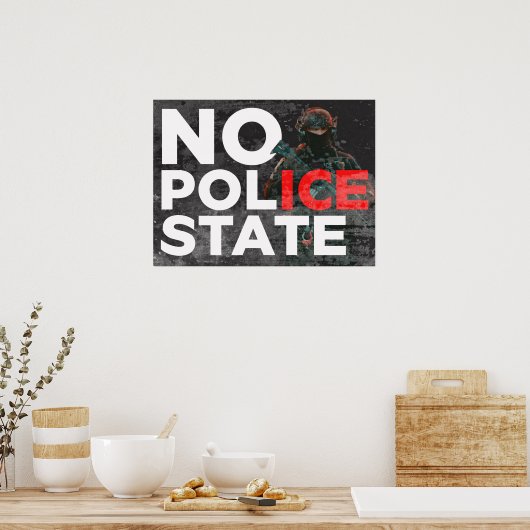 DOWNLOAD No Police State Anti-ICE protest poster (Keuken)
