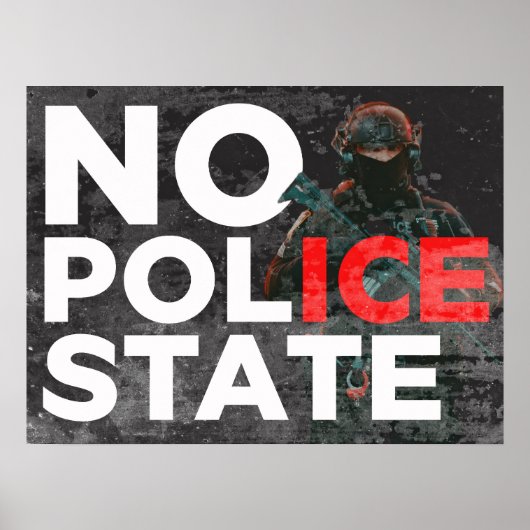 DOWNLOAD No Police State Anti-ICE protest poster (Voorkant)