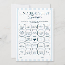 Downloadable Blue Striped Find The Guest Card Kaart
