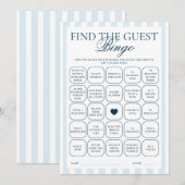 Downloadable Blue Striped Find The Guest Card Kaart (Voorkant / Achterkant)