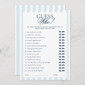 Downloadable Blue Striped Guess Who Card Kaart (Voorkant / Achterkant)