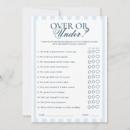 Downloadable Blue Striped Over or Under Card Kaart