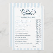 Downloadable Blue Striped Over or Under Card Kaart (Voorkant / Achterkant)