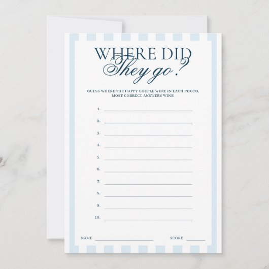 Downloadable Blue Striped Where did they go Card Kaart (Voorkant)