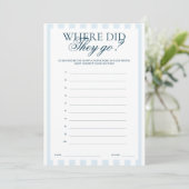 Downloadable Blue Striped Where did they go Card Kaart (Staand voorkant)