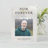 Downloadable Exquisite Gray Shades Elegy Funeral Kaart (Staand voorkant)