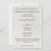 Downloadable Exquisite Gray Shades Elegy Funeral Kaart (Achterkant)