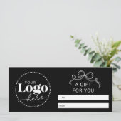Downloadable Logo Small Business Gift Certificate Kaart (Staand voorkant)