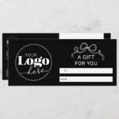 Downloadable Logo Small Business Gift Certificate Kaart (Voorkant / Achterkant)