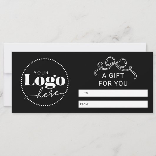Downloadable Logo Small Business Gift Certificate Kaart (Voorkant)