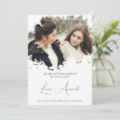 Downloadable Minimal Fancy Grunge Ink Brushstroke Save The Date (Staand voorkant)