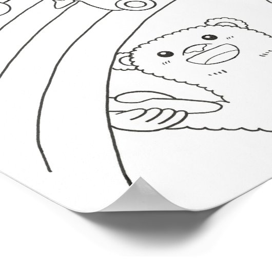 Downloadable Polar Bear Rainbow Coloring Page  Poster (Hoek)