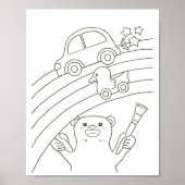 Downloadable Polar Bear Rainbow Coloring Page  Poster (Voorkant)