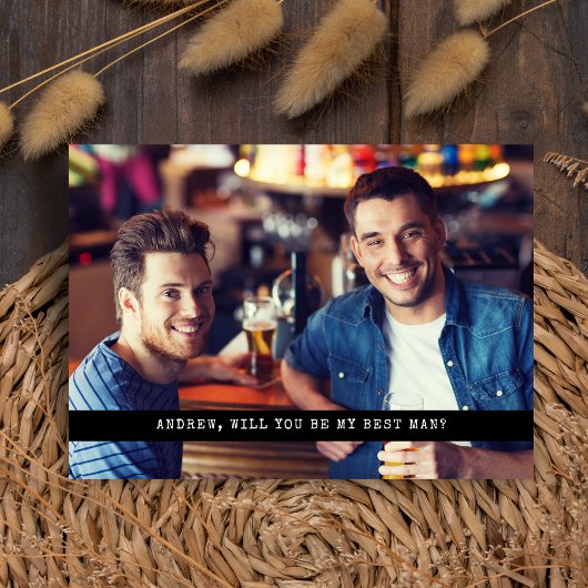 Downloadable Simple Custom Photo Groomsman BestMan Kaart